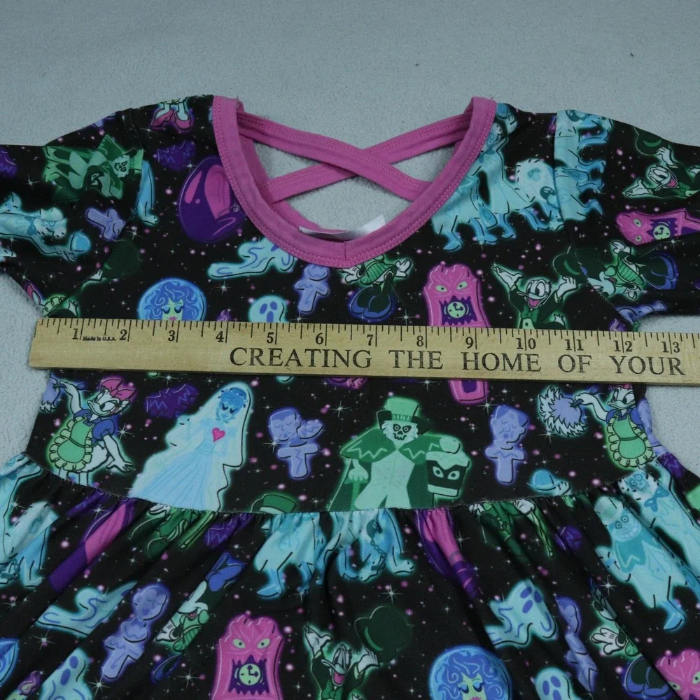 Disney Enchanted Dress Shop Haunted Mansion Girls Dress 4T Black Pink Halloween